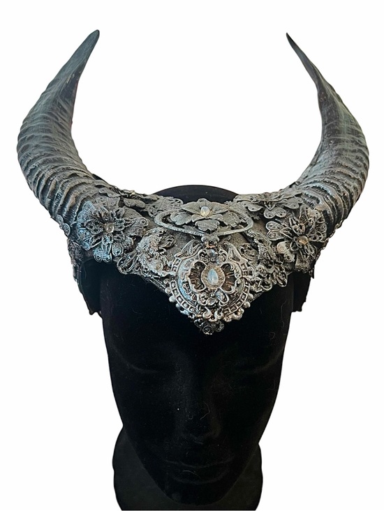 Hysteria Machine Accessories - SALE! HYSTERIA MACHINE Gothic Goddess Pagan Witch Horned Headdress Fantasy Crow